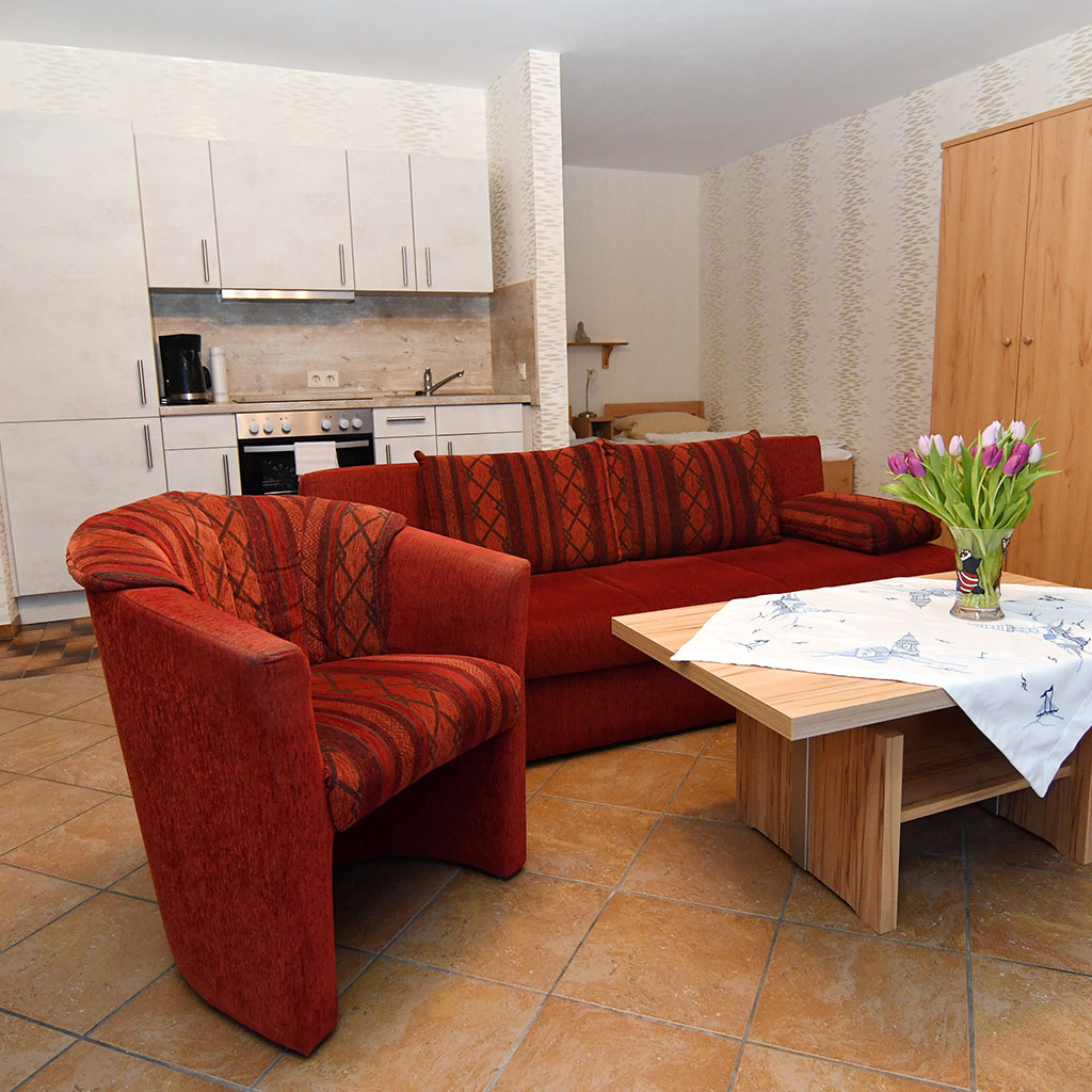 Ferienwohnung Grages, Wohnung 1, Sitzecke mit Küche